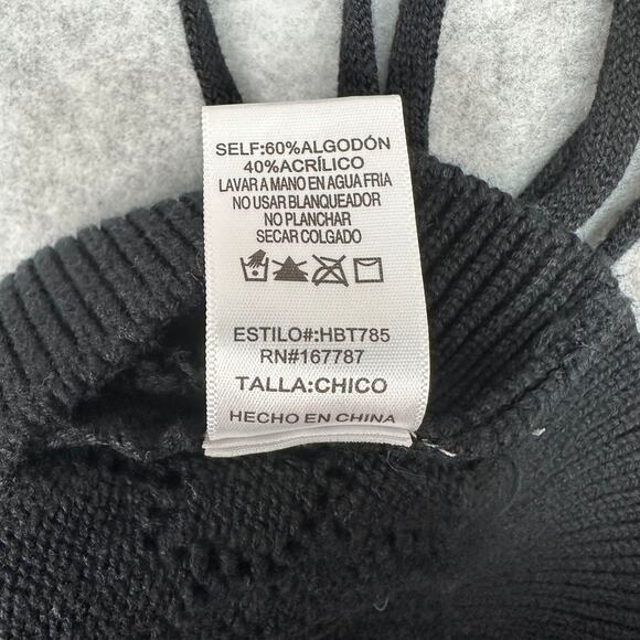 Hunter & Brown Halter Crop Top S Black Crochet Knit Backless Adjustable Tie-Back - Picture 9 of 11